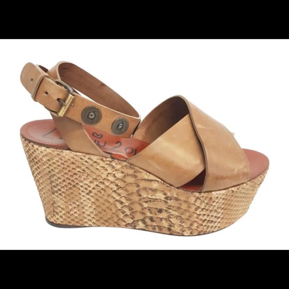 LANVIN 2012 ETE Natural Leather Platform Sandal